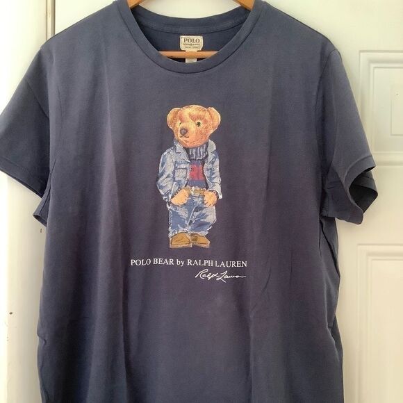 NWT Polo RALPH LAUREN BEAR DENIM BLUE T-SHIRT SHORT SLEEVES SIZE US XXL … - Picture 5 of 13